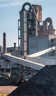 Large industrial facility with conveyors